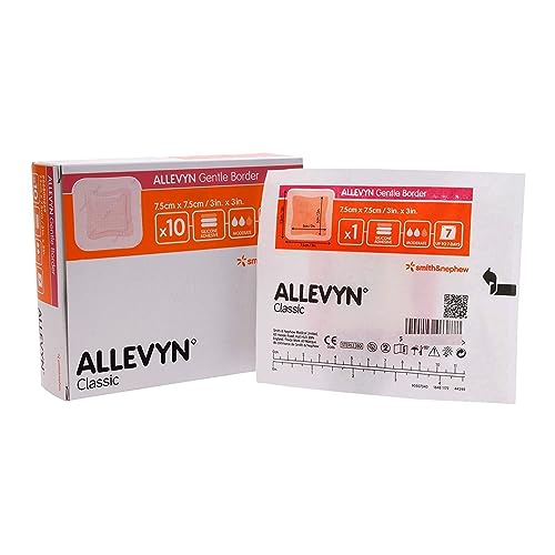 Allevyn Gentle Foam Border Wundkompresse (10 Stück) 7,5x7,5cm/3in.x3in von Smith & Nephew