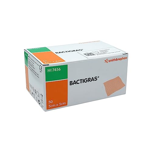 Smith & Nephew Bactigras Tüll Gras, 5 x 5 cm, 50 Stück von Smith & Nephew