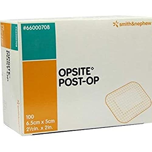 Smith & Nephew SJ66000708 Opsite Post-Op Verband mit Pad, 6,5 cm x 5 cm, 100 Stück von Smith & Nephew