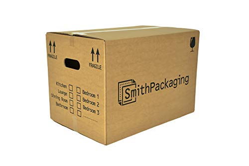 SmithPackaging Umzugskartons, doppelwandig, 45,7 x 30,5 x 30,5 cm, mit Tragegriffen und Raumliste, 15 Stück von SmithPackaging