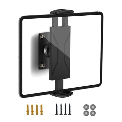 Smloplom Tablet Wandhalterung, mit Metallbasis und Verstellbarer Klemmung, Halterung Wand mit Schnellmontage, für Wohnung, Büro Küche, Bad, Schwarz Smloplom Tablet Wandhalterung, mit Metallbasis und Verstellbarer Klemmung, Halterung Wand mit Schnellmontage, für Wohnung, Büro Küche, Bad, Schwarz von Smloplom