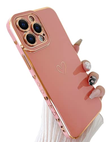 SmoBea Kompatibel mit iPhone 12 Pro Max Hülle, Herzmuster süße Mädchen für Frauen Überzug Hülle, Weiche TPU Vollständige Kamera Stoßfest Schutzhülle für iPhone 12 Pro Max 6, 7 Zoll(Rosa) von SmoBea