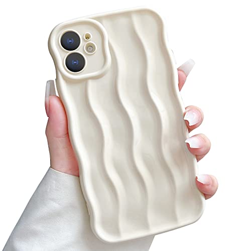 SmoBea Schutzhülle für iPhone 11, 15,5 cm (6,1 Zoll), luxuriöse 3D-Wellenform, Silikon, wasserwellig, weiches TPU, stoßfest und kratzfest, für iPhone 11, Weiß von SmoBea