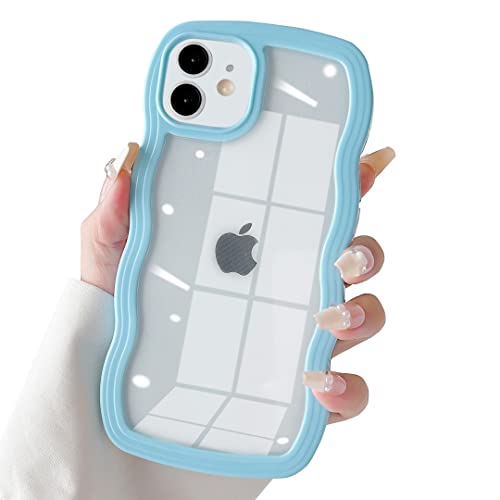 SmoBea für iPhone 11 Hülle, Damen Nette Transparente große Welle Handyhülle, Schön Große Welle Wave Formen [PC Material Rand] Kratzfest, Stoßfest, Transparente handyhülle(DarkBlue). von SmoBea