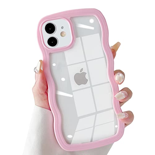 SmoBea für iPhone 11 Hülle, Damen Nette Transparente große Welle Handyhülle, Schön Große Welle Wave Formen [PC Material Rand] Kratzfest, Stoßfest, Transparente handyhülle(Pink). von SmoBea