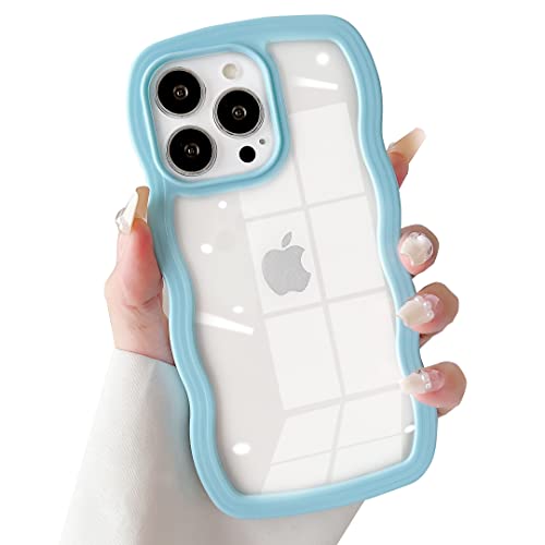 SmoBea für iPhone 13 Pro Hülle, Damen Nette Transparente große Welle Handyhülle, Schön Große Welle Wave Formen [PC Material Rand] Kratzfest, Stoßfest, Transparente handyhülle(DarkBlue). von SmoBea