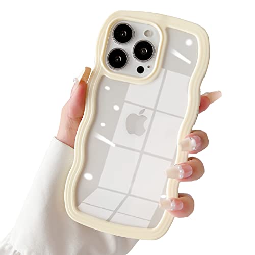 SmoBea für iPhone 13 Pro Hülle, Damen Nette Transparente große Welle Handyhülle, Schön Große Welle Wave Formen [PC Material Rand] Kratzfest, Stoßfest, Transparente handyhülle(Yellow). von SmoBea