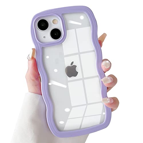 SmoBea für iPhone 14/iPhone 13 Hülle, Damen Nette Transparente große Welle Handyhülle, Schön Große Welle Wave Formen [PC Material Rand] Kratzfest, Stoßfest, Transparente handyhülle(Purple). von SmoBea