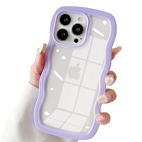 SmoBea für iPhone 14 Pro Max Hülle, Damen Nette Transparente große Welle Handyhülle, Schön Große Welle Wave Formen [PC Material Rand] Kratzfest, Stoßfest, Transparente handyhülle(Purple). von SmoBea