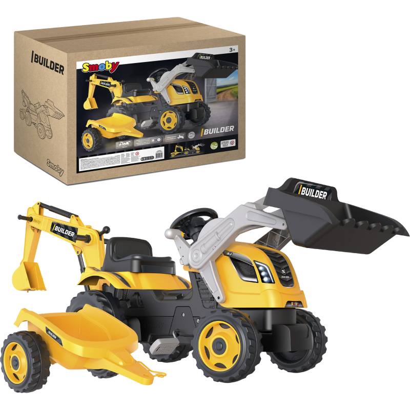 Traktor Builder Max mit Anhänger, Kinderfahrzeug von Smoby