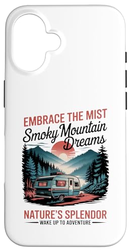 Camping im Smokies National Park Explorer Hülle für iPhone 16 von Smoky Mountains - Hike the Fog - Embrace the Wild