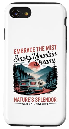 Camping im Smokies National Park Explorer Hülle für iPhone SE (2020) / 7 / 8 von Smoky Mountains - Hike the Fog - Embrace the Wild
