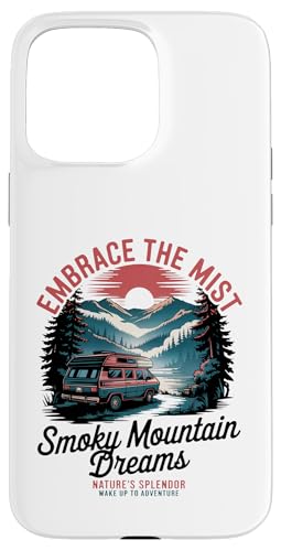 Great Smoky Mountains Camping - Retro National Parks Hülle für iPhone 15 Pro Max von Smoky Mountains - Hike the Fog - Embrace the Wild