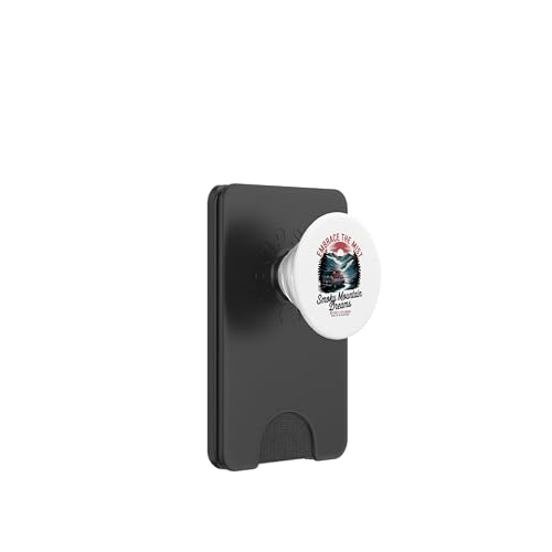 Great Smoky Mountains Camping - Retro National Parks PopSockets PopWallet für MagSafe von Smoky Mountains - Hike the Fog - Embrace the Wild