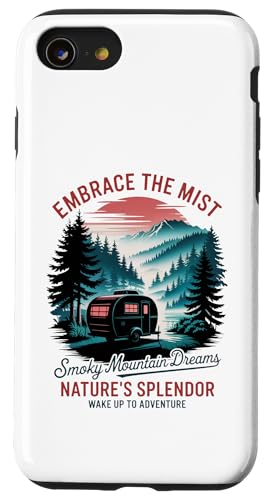 Retro Vintage Great Smoky Mountains Camping Hülle für iPhone SE (2020) / 7 / 8 von Smoky Mountains - Hike the Fog - Embrace the Wild
