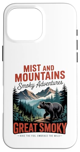 Smoky Mountains Retro Wandern Hülle für iPhone 16 Pro Max von Smoky Mountains - Hike the Fog - Embrace the Wild