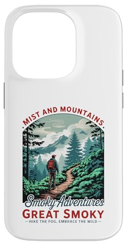 Smoky Mountains Retro Wandern - Tennessee Adventure Hülle für iPhone 14 Pro von Smoky Mountains - Hike the Fog - Embrace the Wild