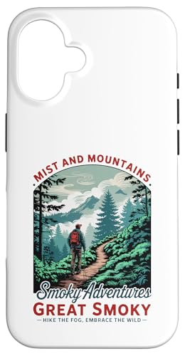 Smoky Mountains Retro Wandern - Tennessee Adventure Hülle für iPhone 16 von Smoky Mountains - Hike the Fog - Embrace the Wild