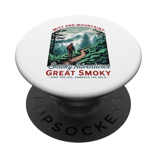 Smoky Mountains Retro Wandern - Tennessee Adventure PopSockets Klebender PopGrip Smoky Mountains Retro Wandern - Tennessee Adventure PopSockets Klebender PopGrip von Smoky Mountains - Hike the Fog - Embrace the Wild