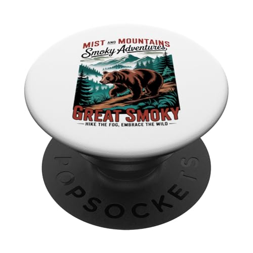 Smoky Trails - Smoky Mountains - Smoky Adventures PopSockets Klebender PopGrip Smoky Trails - Smoky Mountains - Smoky Adventures PopSockets Klebender PopGrip von Smoky Mountains - Hike the Fog - Embrace the Wild