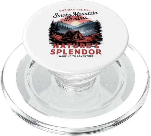 Vintage-Camping im Freien Smoky Mountains PopSockets PopGrip für MagSafe von Smoky Mountains - Hike the Fog - Embrace the Wild
