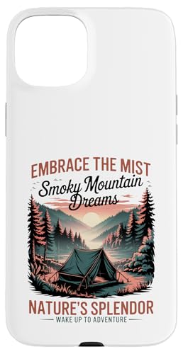 Vintage Great Smoky Mountains Camping Hülle für iPhone 15 Plus von Smoky Mountains - Hike the Fog - Embrace the Wild