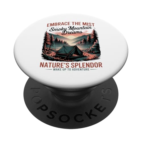 Vintage Great Smoky Mountains Camping PopSockets Klebender PopGrip Vintage Great Smoky Mountains Camping PopSockets Klebender PopGrip von Smoky Mountains - Hike the Fog - Embrace the Wild