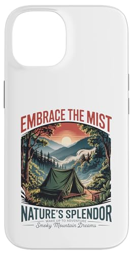 Wandern Sie durch die Smokies — Vintage-Camping im Freien in den Smoky Mountains Hülle für iPhone 14 von Smoky Mountains - Hike the Fog - Embrace the Wild