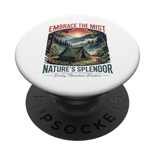 Wandern Sie durch die Smokies — Vintage-Camping im Freien in den Smoky Mountains PopSockets Klebender PopGrip Wandern Sie durch die Smokies — Vintage-Camping im Freien in den Smoky Mountains PopSockets Klebender PopGrip von Smoky Mountains - Hike the Fog - Embrace the Wild