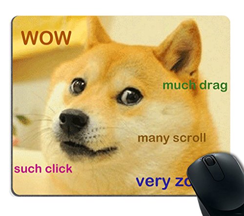 Mousepad mit lustigem Hundegesicht, rechteckig, von Smooffly von Smooffly