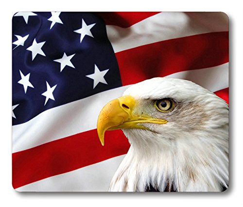 Smooffly Rutschfestes Mauspad aus Gummi mit Adler auf amerikanischer Flagge von Smooffly