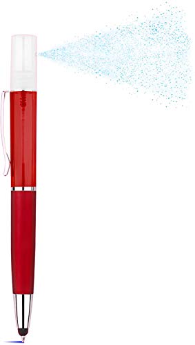 smrter Bactilla - 3in1 Kugelschreiber und Touchpen mit Sprühfunktion für Desinfektionsmittel - das ideale Hygiene-Tool (Rot, 5 Stück) von smrter