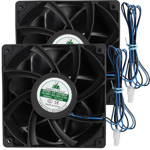 Smtime XY-12038B2H Lüfter mit hohem Luftvolumen, XY-12038B2H, Schrankkühlungsmotor, 110 V-220 V, 0,06 A, 50/60 Hz, EC-Lüfter, 12 cm, 120 x 120 x 38 mm, 2 Stück Smtime XY-12038B2H Lüfter mit hohem Luftvolumen, XY-12038B2H, Schrankkühlungsmotor, 110 V-220 V, 0,06 A, 50/60 Hz, EC-Lüfter, 12 cm, 120 x 120 x 38 mm, 2 Stück von Smtime