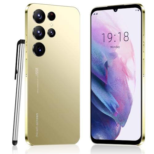 SnHey S23Ultra Smartphone Without Contract, 6.6 Inch HD+ Display, 16GB 128GB Extension, Android 10 Cheap Mobile Phone,Dual SIM Dual Camera, Face ID Type-C (S23Ultra(6.6'')-Golden) von SnHey