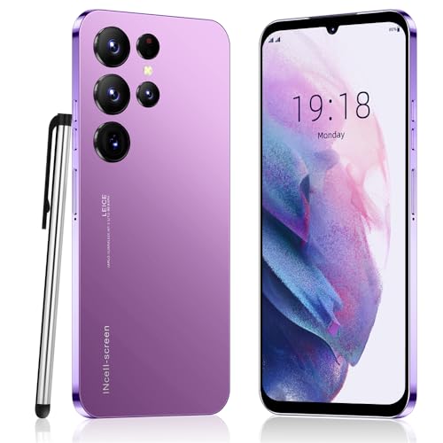 SnHey S23Ultra Smartphone Without Contract, 6.6 Inch HD+ Display, 16GB 128GB Extension, Android 10 Cheap Mobile Phone,Dual SIM Dual Camera, Face ID Type-C (S23Ultra(6.6'')-Purple) von SnHey