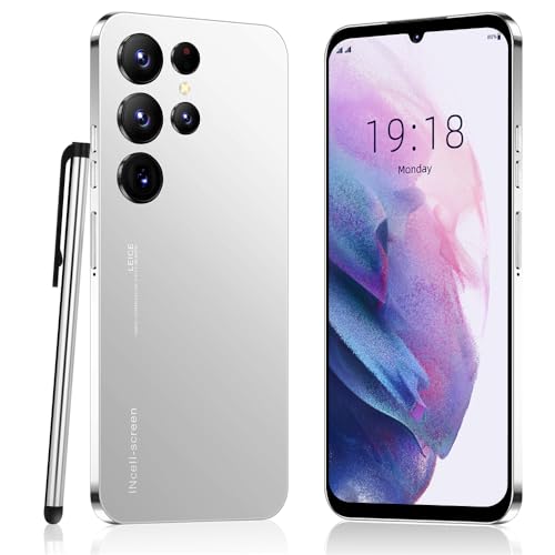 SnHey S23Ultra Smartphone Without Contract, 6.6 Inch HD+ Display, 16GB 128GB Extension, Android 10 Cheap Mobile Phone,Dual SIM Dual Camera, Face ID Type-C (S23Ultra(6.6'')-Silvery) von SnHey