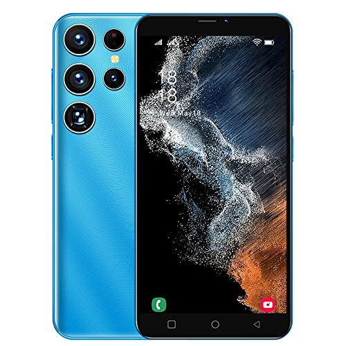 SnHey Smartphone Ohne Vertrag Handy, 5,0 Zoll Günstig Handys, 16GB ROM(Skalierbar auf 128GB), Dual SIM Dual Standby (S22Ultra-Light Blue) von SnHey