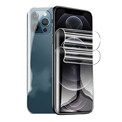 Snailcanfly 2 Stk Hydrogel Film Für iPhone 12 Pro Max A2411 6.7inch Hochempfindliche Schutzfolie Flexible Transparente TPU-Displayschutzfolien Volle Abdeckung KEIN gehärtetes Glas von Snailcanfly