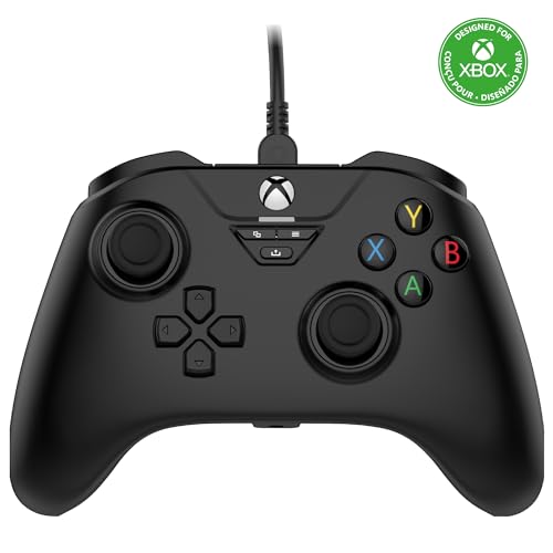 Snakebyte Gamepad Base X schwarz - Offiziell lizenzierter, kabelgebundener Xbox Series X|S & PC Controller mit Hall-Effect-Sensoren & Audioanschluss von Snakebyte