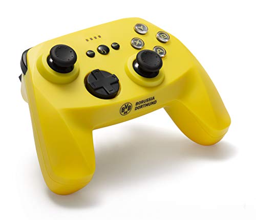 snakebyte BVB Wireless Pro Controller (PC) - Offiziell lizenzierter Borussia Dortmund Bluetooth Gamepad für Computer, Mac / Analoge Joysticks / kompatibel zu Directinput und Xinput / 2,4Ghz kabellos von Snakebyte