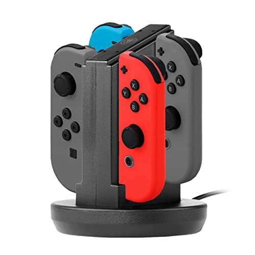 snakebyte FOUR:CHARGE - 4-in-1 Controller-Ladestation für Nintendo Switch - Docking Station für bis zu 4 Joy-Con Controller, kein Netzteil erforderlich, LED-Ladezustandanzeige, Schnellladung von Snakebyte