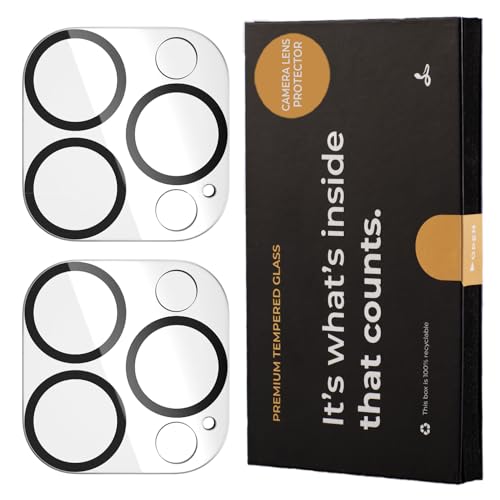 Snakehive Gehärteter Glaslinsenschutz für iPhone 15 Pro / 15 Pro Max | Hochwertige Handy-Linsenschutzfolien | Schlagschutz, splitterfrei, kratzfest, einfache blasenfreie Installation - 2er Pack von Snakehive
