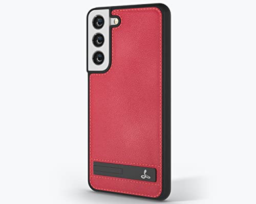 Snakehive Metro Lederhülle für Samsung Galaxy S23 || Echtleder Handyhülle mit Standfunktion || Echtleder & Kabelloses Laden kompatible Lederhülle mit Standfunktion (Rot) von Snakehive