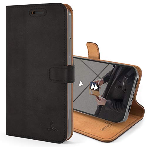Snakehive iPhone 12 Hülle Leder - Stylische Handyhülle mit Kartenhalter & Standfuß - Handyhülle, Schutzhülle & Lederhülle kompatibel mit iPhone 12 von Snakehive
