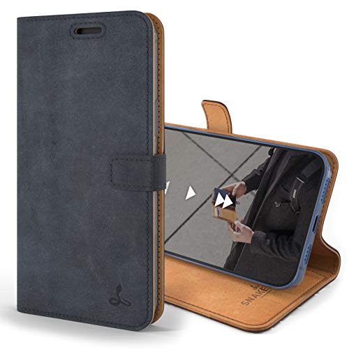 Snakehive iPhone 12 Pro Ultra Hülle Leder | Stylische Handyhülle mit Kartenhalter & Standfuß | Handyhülle Schutzhülle & Lederhülle Kompatibel mit Apple iPhone 12 Pro - Blau von Snakehive