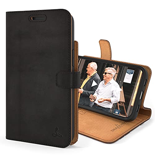 Snakehive iPhone 13 Pro Hülle Leder | Stylische Handyhülle mit Kartenhalter & Standfuß | Handyhülle Schutzhülle & Lederhülle Kompatibel mit Apple iPhone 13 Pro - Schwarz Snakehive iPhone 13 Pro Hülle Leder | Stylische Handyhülle mit Kartenhalter & Standfuß | Handyhülle Schutzhülle & Lederhülle Kompatibel mit Apple iPhone 13 Pro - Schwarz von Snakehive
