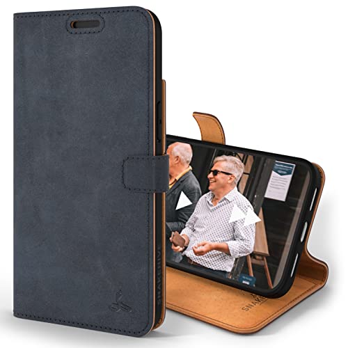 Snakehive iPhone 14 Hülle Leder | Stylische Handyhülle mit Kartenhalter & Standfuß | Handyhülle Schutzhülle & Lederhülle Kompatibel mit Apple iPhone 14 - Blau Snakehive iPhone 14 Hülle Leder | Stylische Handyhülle mit Kartenhalter & Standfuß | Handyhülle Schutzhülle & Lederhülle Kompatibel mit Apple iPhone 14 - Blau von Snakehive