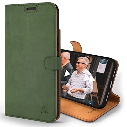 Snakehive iPhone 14 Hülle Leder | Stylische Handyhülle mit Kartenhalter & Standfuß | Handyhülle Schutzhülle & Lederhülle Kompatibel mit Apple iPhone 14 - Grün Snakehive iPhone 14 Hülle Leder | Stylische Handyhülle mit Kartenhalter & Standfuß | Handyhülle Schutzhülle & Lederhülle Kompatibel mit Apple iPhone 14 - Grün von Snakehive