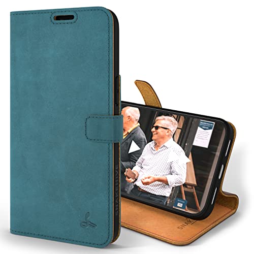 Snakehive iPhone 14 Pro Hülle Leder | Stylische Handyhülle mit Kartenhalter & Standfuß | Handyhülle Schutzhülle & Lederhülle Kompatibel mit Apple iPhone 14 Pro - Türkis Snakehive iPhone 14 Pro Hülle Leder | Stylische Handyhülle mit Kartenhalter & Standfuß | Handyhülle Schutzhülle & Lederhülle Kompatibel mit Apple iPhone 14 Pro - Türkis von Snakehive
