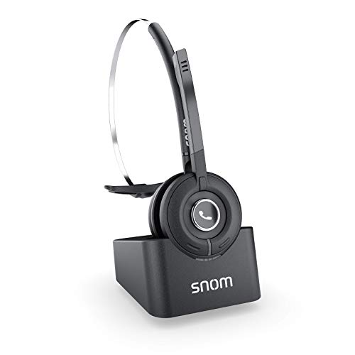 Snom A190 DECT-Headset, HD-Sound, Rauschunterdrückung, Standalone-Telefon oder Paired Mode to Phone mit DECT-Unterstützung, Handover / Roaming im Multicell-Setup, Reichweite bis zu 300 m, 00004444 von Snom